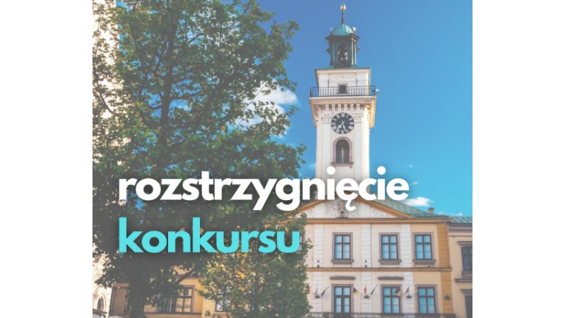 grafika informacyjna przedstawiająca ratusz w cieszynie z napisem 